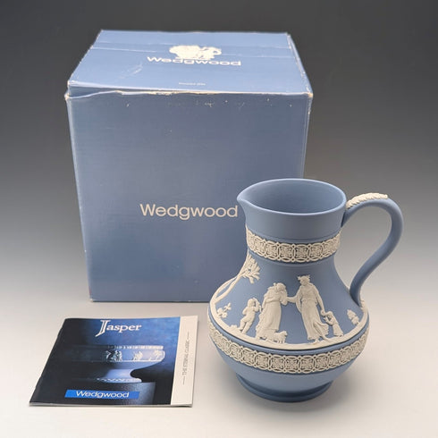 British Vintage Wedgwood Jasperware Jug with Box and Catalog