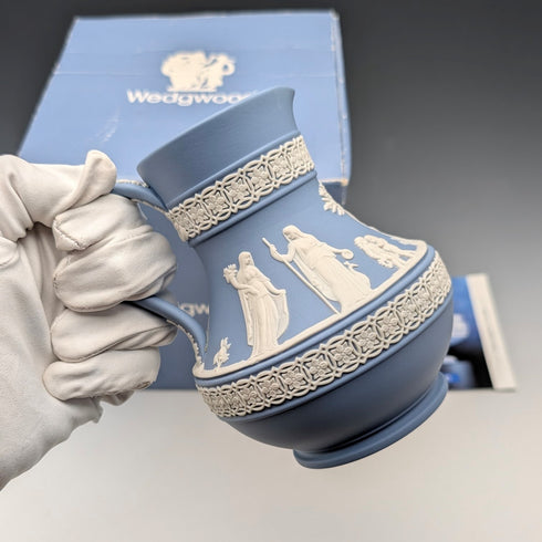 British Vintage Wedgwood Jasperware Jug with Box and Catalog