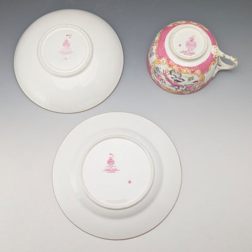 1920s British Minton Teacup Trio Pink Cockatrice, special order for Meyer Emporium (5)