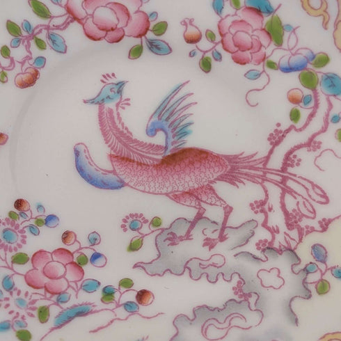 1920年代 英国ミントン ティーカップトリオ ピンクコカトリス マイヤー・エンポーリアム特注品⑤