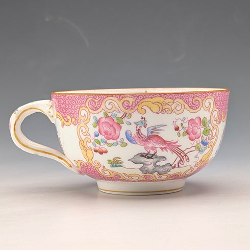 1920s British Minton Cup & Saucer, Pink Cockatrice, Custom Order for Meyer Emporium