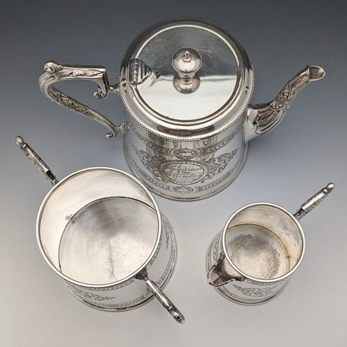 Antique British silver-plated tea set, circa 1900, Mappin & Webb