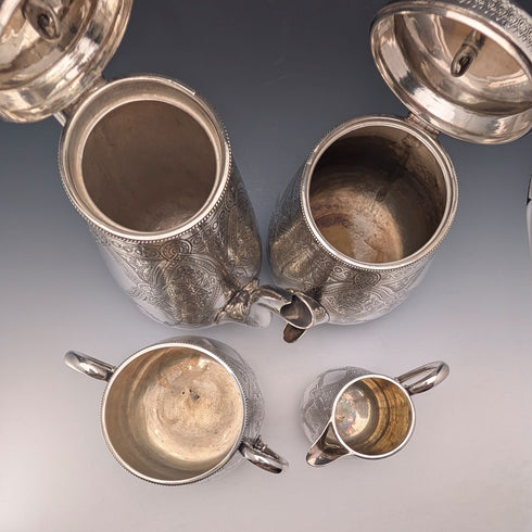 Antique British silver plated tea and coffee set