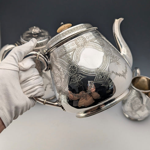 Antique British silver plated tea and coffee set