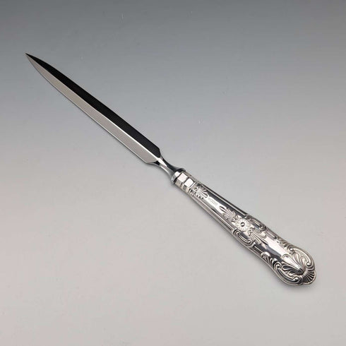 1989 British Vintage Sterling Silver Letter Opener with Case, Excellent Condition, Harrison Brothers