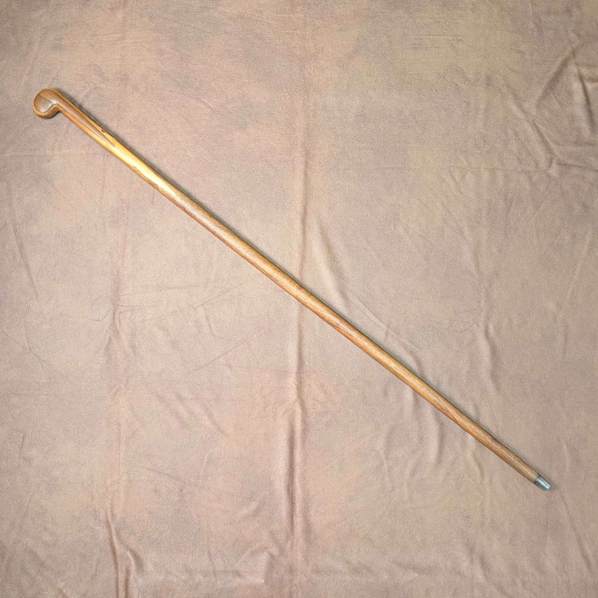 20世紀前半 ブラウン＆タン 寄木ロンデルハンドル ステッキ 杖 89cm