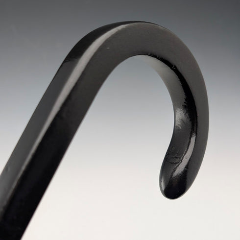 1934年 英国ヴィンテージ スクエアシャフト 曲がりハンドル 純銀装飾 ステッキ 杖 85cm J Howell&Co