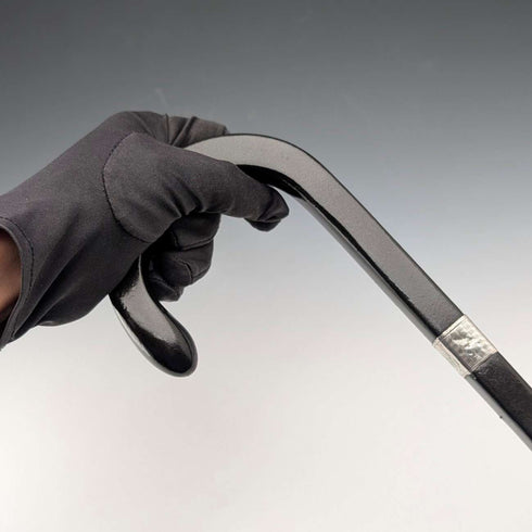 1934 British Vintage Square Shaft, Curved Handle, Sterling Silver Ornamented Walking Stick, 85cm, J Howell & Co.