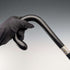 1924 British Antique Black Handle Bent Handle with Sterling Silver Decoration, 91cm, J Howell & Co.