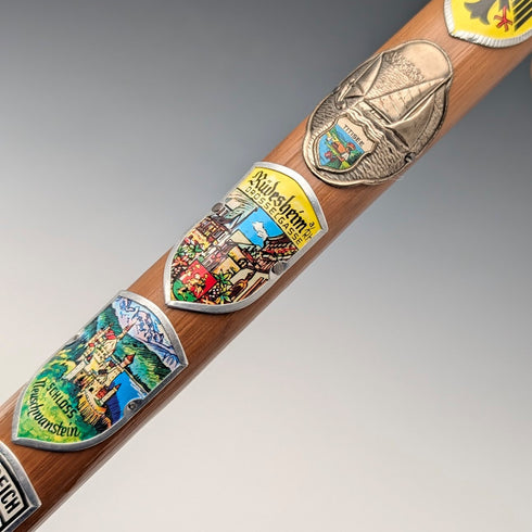 ヴィンテージ 北欧周遊 ツーリストステッキ タンシャフト 曲がりハンドル 91cm