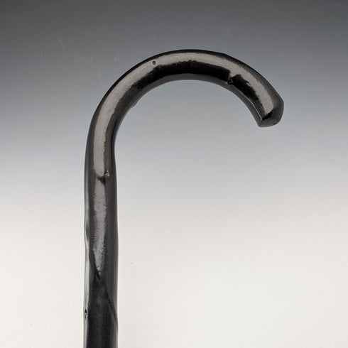 20世紀前半 ねじれブラックシャフト 曲がりハンドル ステッキ 杖 90cm
