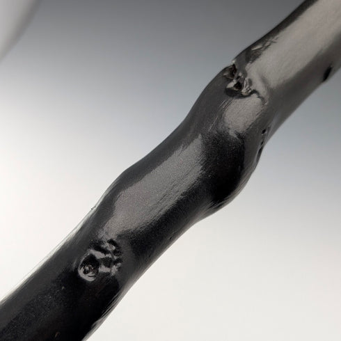 20世紀前半 ねじれブラックシャフト 曲がりハンドル ステッキ 杖 90cm