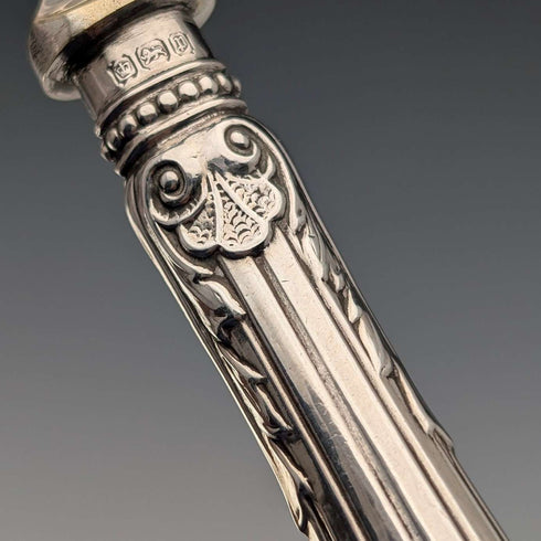 1907 British Antique Sterling Silver Handle Bread Fork by William Yates
