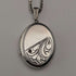 British Vintage Sterling Silver Oval Locket Pendant with Sterling Silver Necklace, 12.8g Total, Excalibur