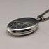 British Vintage Sterling Silver Oval Locket Pendant with Sterling Silver Necklace, 12.8g Total, Excalibur