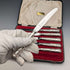Circa 1961 British Vintage Sterling Silver Handle Tea Knife Set of 6 in Viner's Case
