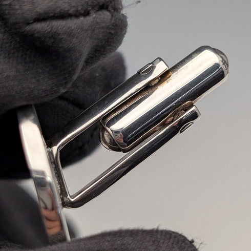 1979年 英国ヴィンテージ 純銀台座 カフリンクス カフスボタン Dunhill ケース入