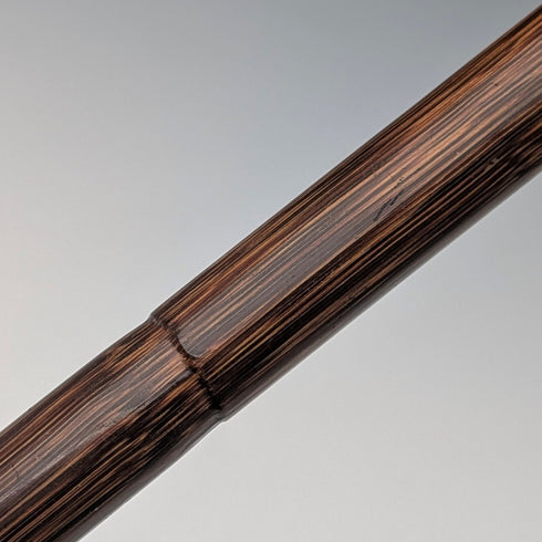 1910年 英国アンティーク ブラウンシャフト 曲がりハンドル 純銀装飾 軽量ステッキ 杖 90cm