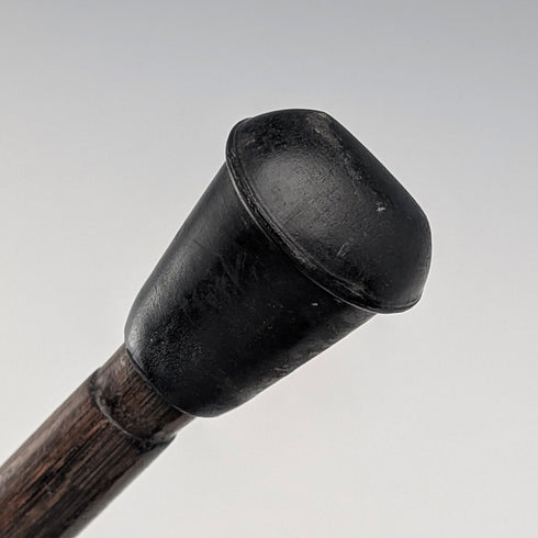 1910年 英国アンティーク ブラウンシャフト 曲がりハンドル 純銀装飾 軽量ステッキ 杖 90cm