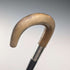 1927 British Antique Black Shaft Horn Handle Sterling Silver Walking Stick 84cm