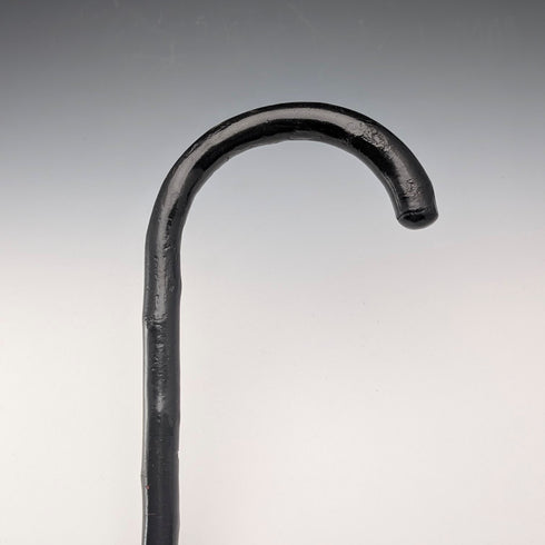 ヴィンテージ ねじれブラックシャフト 曲がりハンドル ステッキ 杖 84cm