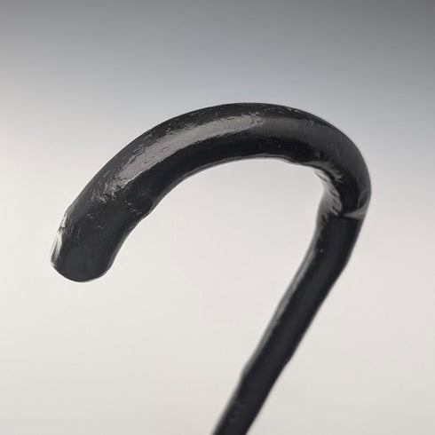 ヴィンテージ ねじれブラックシャフト 曲がりハンドル ステッキ 杖 84cm