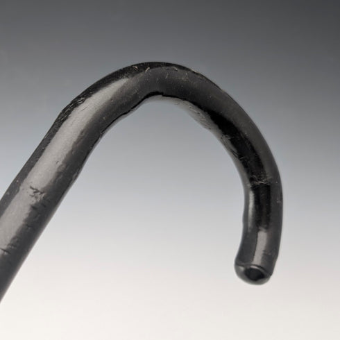 ヴィンテージ ねじれブラックシャフト 曲がりハンドル ステッキ 杖 84cm