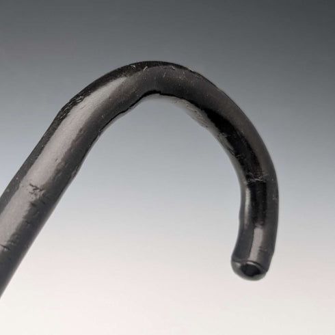 Vintage Twisted Black Shaft Bent Handle Walking Stick 84cm