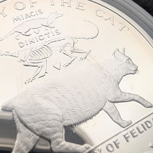 英國曼島銀克朗硬幣,貓歷史系列:一套4枚,PobjoyMint出品,帶盒子和說明書