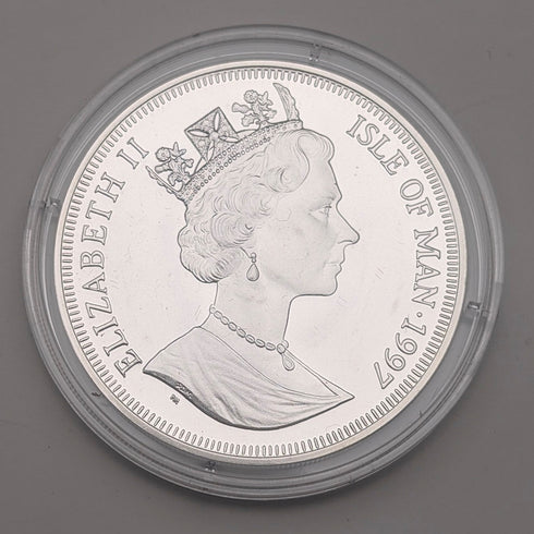 英國曼島銀克朗硬幣“貓的歷史:芭絲特”,由PobjoyMint發行,附帶包裝盒和說明書