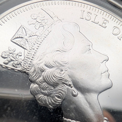 英國曼島銀質克朗硬幣“貓的歷史:歐洲野貓”,由PobjoyMint發行,附帶包裝盒和說明書