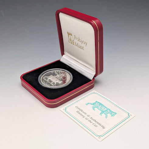 英国マン島 クラウン銀貨 「猫の歴史:ミアキス・ディニクティス 」PobjoyMint ケース・説明書付