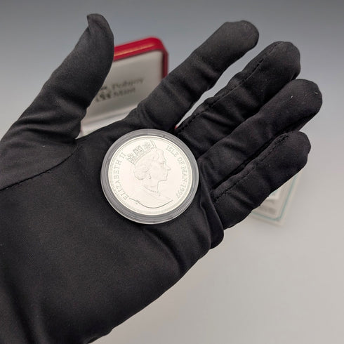 英国マン島 クラウン銀貨 「猫の歴史:ミアキス・ディニクティス 」PobjoyMint ケース・説明書付