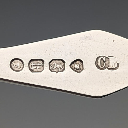 1865年英國古董純銀茶葉罐勺,12.5克,查爾斯·博因頓