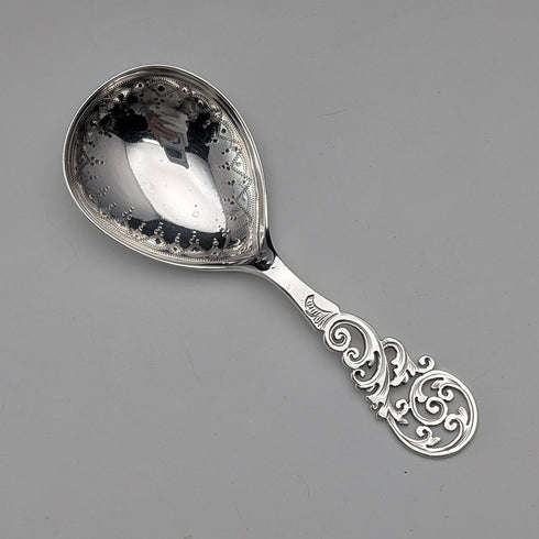 1891 British Antique Sterling Silver Tea Caddy Spoon, 15.6g, Charles Boynton