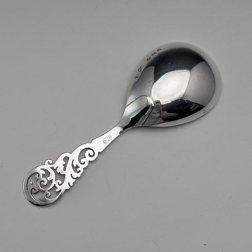 1891 British Antique Sterling Silver Tea Caddy Spoon, 15.6g, Charles Boynton