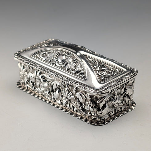 1905年英國古董純銀首飾盒,38克,托馬斯·比什頓