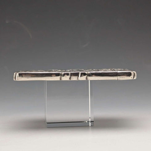 1896 British Antique Scroll-Decorated Sterling Silver Card Case, 55g, Frederick Marson