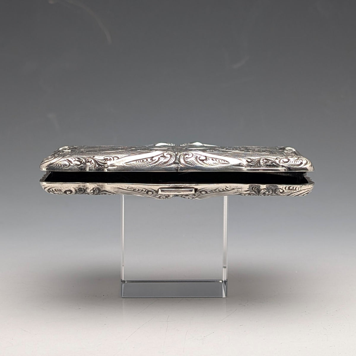 1903年 英国アンティーク 純銀製 両開き型 カードケース E J Houlston