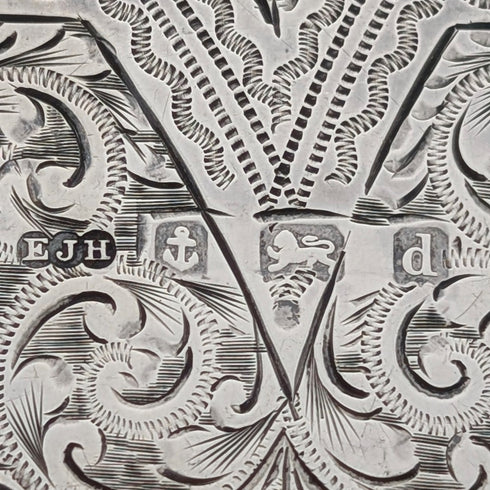 1903年英國古董純銀雙開式卡片盒,由EJ Houlston設計