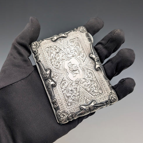 1903年英國古董純銀雙開式卡片盒,由EJ Houlston設計