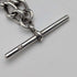 Circa 1905 British Vintage Sterling Silver Albert Chain, 54g, Sterling Silver Medal Fob