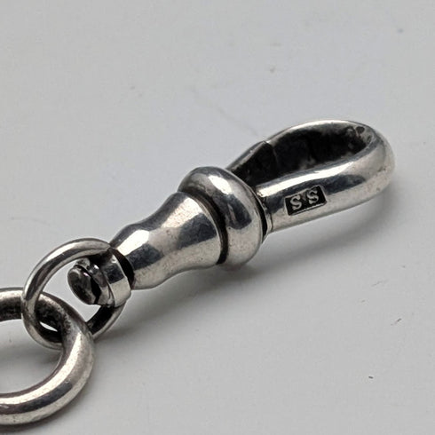 約1905年英國古董純銀阿爾伯特鏈,重54克,配純銀獎章吊墜