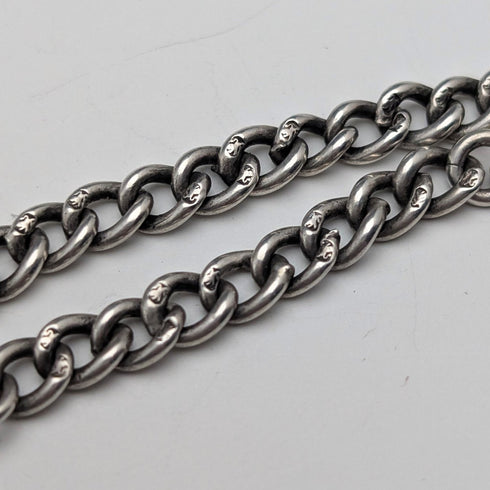 1897年頃 英国アンティーク 純銀製アルバーティナ 25g 純銀タッセルフォブ