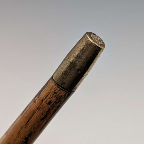 British Vintage Marquetry Brown Shaft Sunday Walking Stick, 87cm