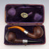 Early 20th Century British Antique Sterling Silver Estate Pipe Pair by Comoys, Case Included