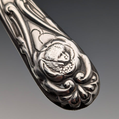 1909年英國Levi & Salaman出品的古董純銀裝飾手柄梳妝刷套裝