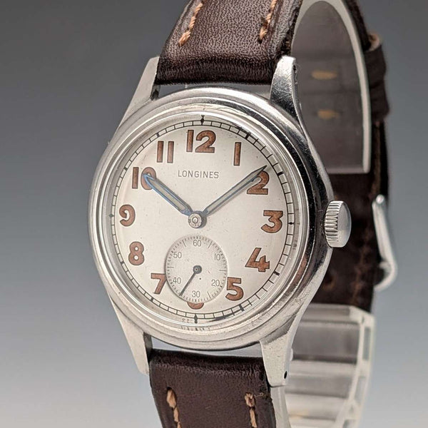 1942年頃 ロンジン ミリタリー 紳士用機械式腕時計 Cal23M 動作良好
