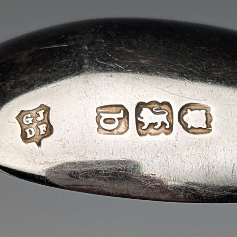 1897 British Antique Sterling Silver Teaspoons, Set of 6, 60g, Josiah Williams, with Case