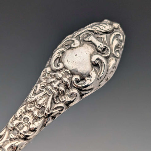 1903 British Antique Sterling Silver Shoehorn with Button Hook, WJ Myatt & Co.